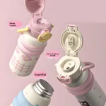 Kidkart India Kids Water Bottle with Handle – Cute Design(BPA-Free, Leak-Proof) - Image 2