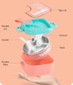 KidKart India Stainless Steel Lunch Box Children's Insulated Baby Baby Food Bowl with Spoon and Scissors Lunch Box - Image 4