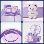 Kidkart India Kuber Kids Water Bottle With Straw |Cute Teddy Bear Sipper Water Bottle For Kids Boys Girls| Water Bottle with Locking Flip Lid - Image 4