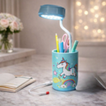 KidKart India Unicorn-Themed 2-in-1 LED Desk Lamp with Pen Holder for Kids | Cute Study Table Lamp - Image 4