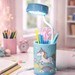 KidKart India Unicorn-Themed 2-in-1 LED Desk Lamp with Pen Holder for Kids | Cute Study Table Lamp - Image 3