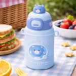 Kitkart India ZOE Stainless Steel Insulated Double wall Dino Printed Sipper Water Bottle - Image 2