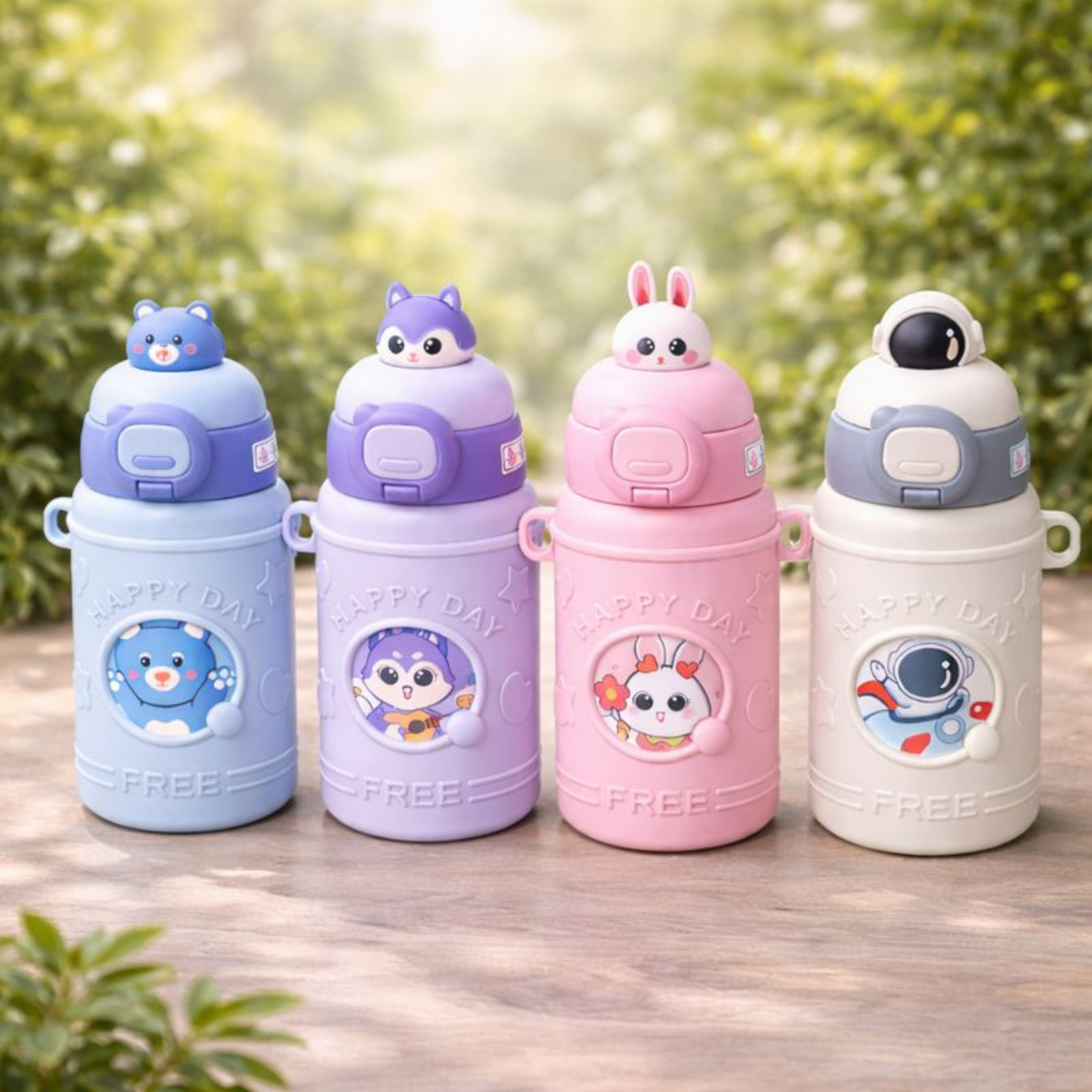 Untitled design - 2025-12-31T162231.021 Kitkart India ZOE Stainless Steel Insulated Double wall Dino Printed Sipper Water Bottle - Image 1