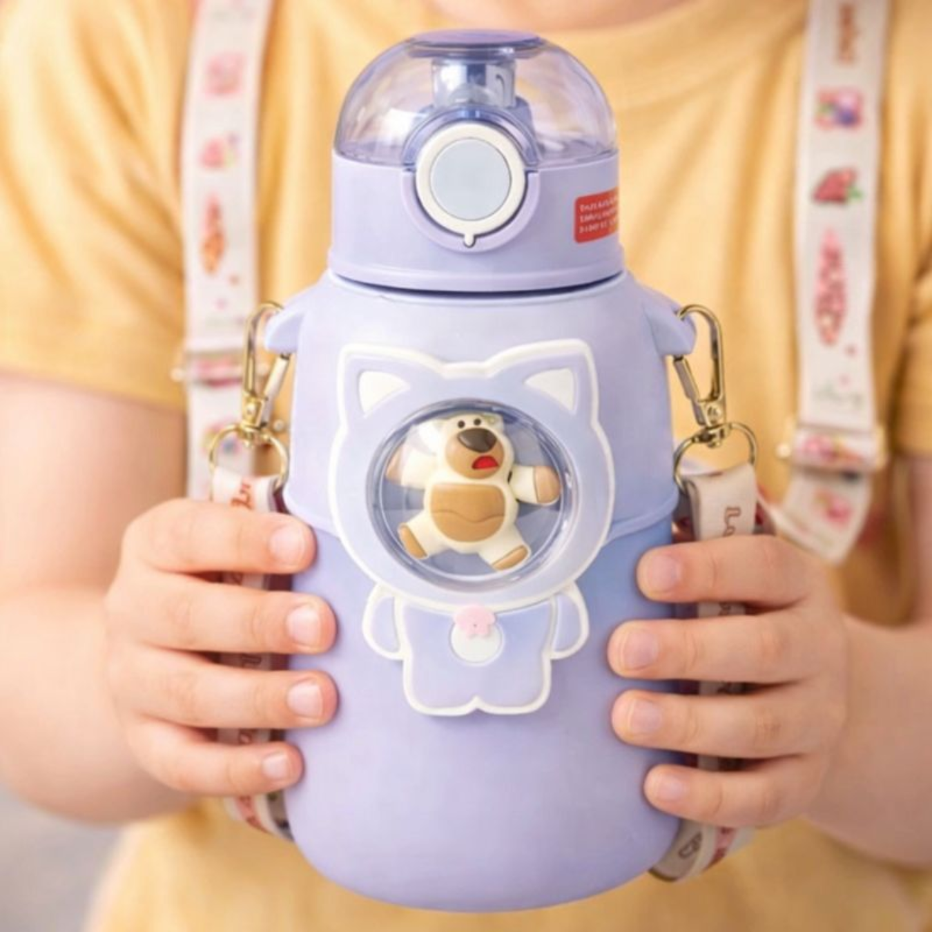 Untitled design (32) KidKart India Hot & Cold Straw Sipper Water Bottle For Toddlers Kids, And Adults With Strap. - Image 1