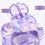 Kidkart India Kuber Kids Water Bottle With Straw |Cute Teddy Bear Sipper Water Bottle For Kids Boys Girls| Water Bottle with Locking Flip Lid - Image 3