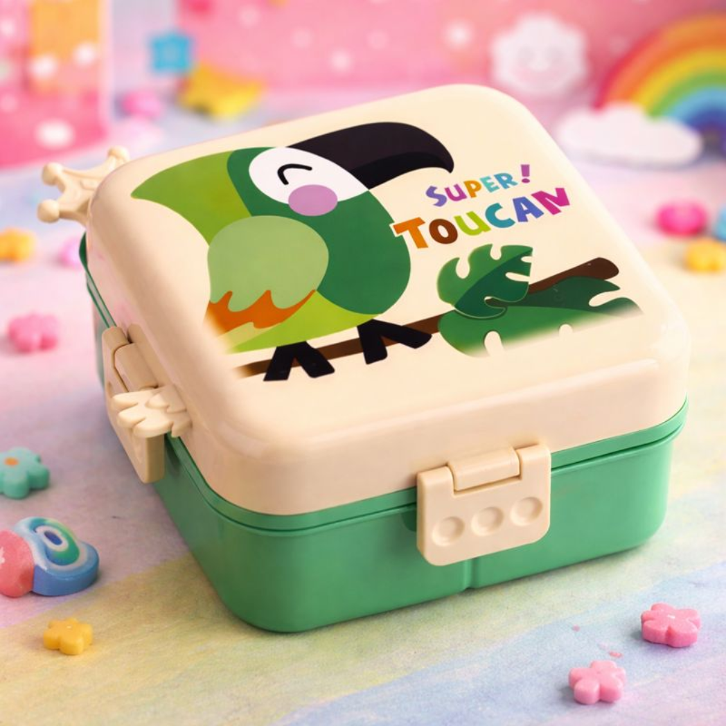 Untitled design (51) KidKart India Little Surprise Box Toucan Double Decker Lunch and Snack Box for Kids - Image 1