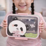 KidKart India Stupefying Panda Cartoon Printed Stainless Steel Container Lunch Box 1 Containers Stainless Steel School Lunch Box